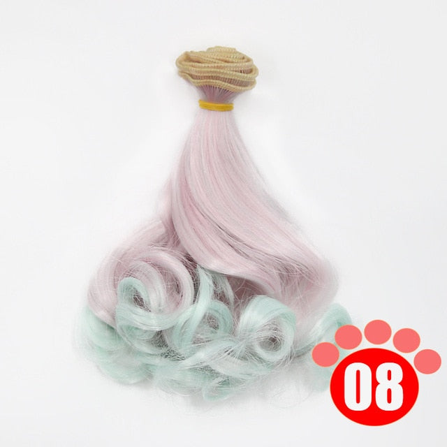 BJD Doll Wig DIY 15*100CM 25*100CM doll hair for 1/3 1/4 1/6 1/12 Gradient Color ()Free Shipping)