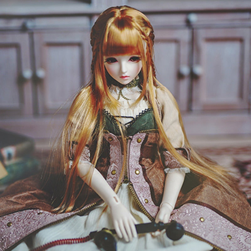 BJD Doll Wig for 1/3 1/4 1/6 Mohair Fashion Wire With Braid
