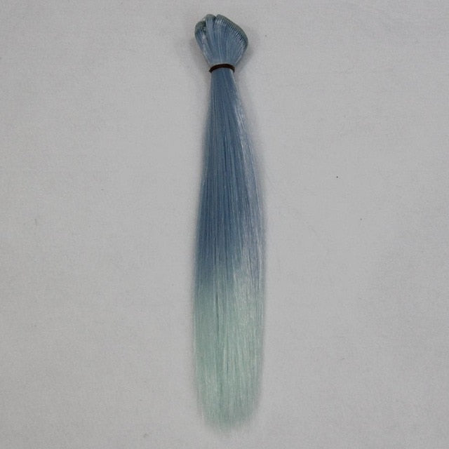 BJD Doll Wig, 1pc 25x100cm Ombre Color Doll Accessories Straight Synthetic