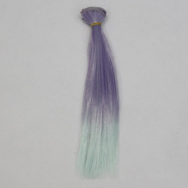 BJD Doll Wig, 1pc 25x100cm Ombre Color Doll Accessories Straight Synthetic