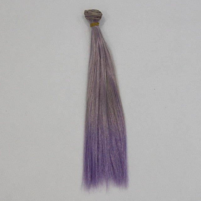 BJD Doll Wig, 1pc 25x100cm Ombre Color Doll Accessories Straight Synthetic