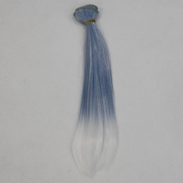 BJD Doll Wig, 1pc 25x100cm Ombre Color Doll Accessories Straight Synthetic