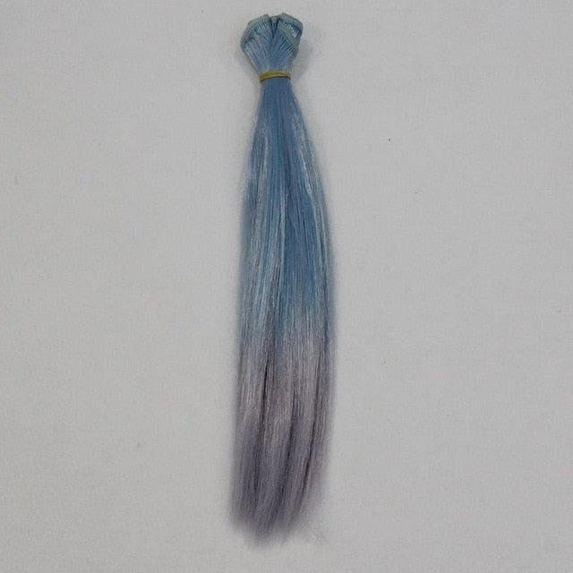 BJD Doll Wig, 1pc 25x100cm Ombre Color Doll Accessories Straight Synthetic