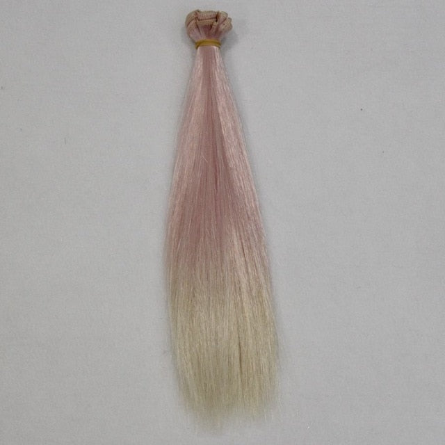 BJD Doll Wig, 1pc 25x100cm Ombre Color Doll Accessories Straight Synthetic