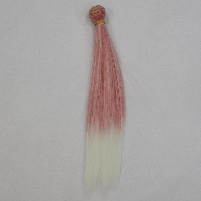 BJD Doll Wig, 1pc 25x100cm Ombre Color Doll Accessories Straight Synthetic