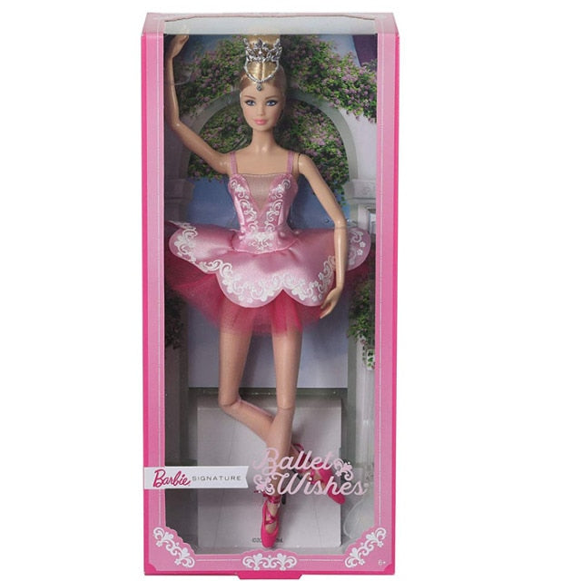 Original Barbie Signature Ballet Wishes Doll Wearing Tutu Collector's Edition Doll Toy for Girl Gift