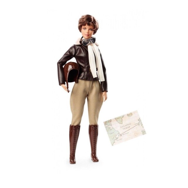 Original Barbie Inspiring Women Amelia Earhart Doll Collectors Edition Girls Birthday Gift FJH62