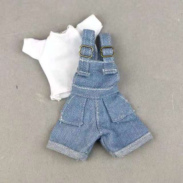 Denim Jeans Bib Pants 11.5 Barbie Doll Clothes Princess Outfits Blythe Doll Accessories 1/6