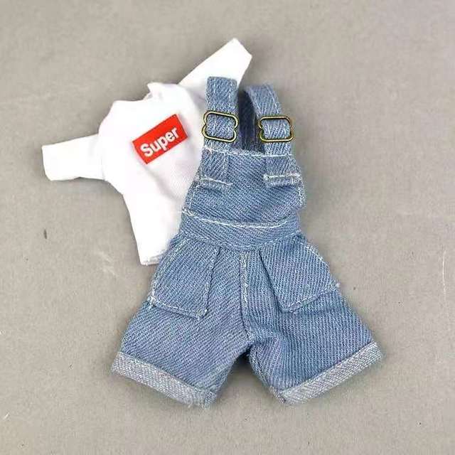 Denim Jeans Bib Pants 11.5 Barbie Doll Clothes Princess Outfits Blythe Doll Accessories 1/6