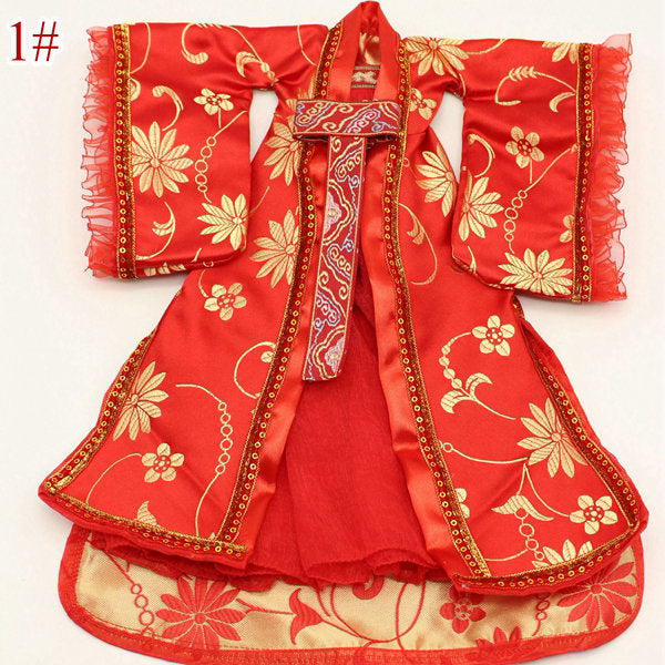 Handmade Chinese Ancient Costume HanFu Girl Dresses Doll Clothes for Barbie Kurhn 30cm 1/6 Bjd Doll Accessories Toys For Kids