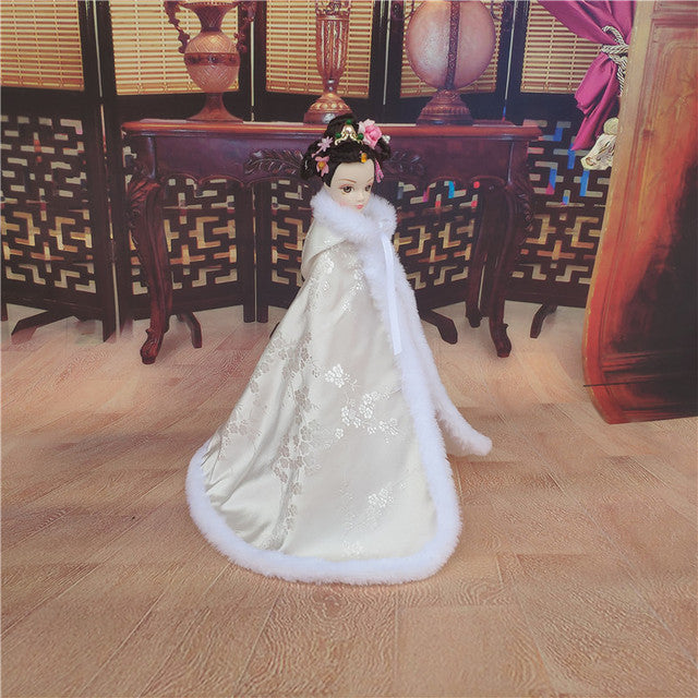 1/4 1/3 Chinese Style Cloak 30cm BJD Doll Clothes Cape Overcoat Mantle Big Hide Cover Clothing Outfit for Barbie Dolls Accessory