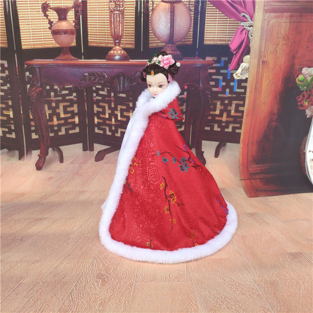 1/4 1/3 Chinese Style Cloak 30cm BJD Doll Clothes Cape Overcoat Mantle Big Hide Cover Clothing Outfit for Barbie Dolls Accessory
