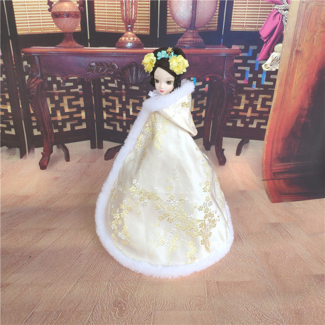 1/4 1/3 Chinese Style Cloak 30cm BJD Doll Clothes Cape Overcoat Mantle Big Hide Cover Clothing Outfit for Barbie Dolls Accessory