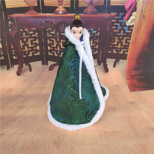 1/4 1/3 Chinese Style Cloak 30cm BJD Doll Clothes Cape Overcoat Mantle Big Hide Cover Clothing Outfit for Barbie Dolls Accessory