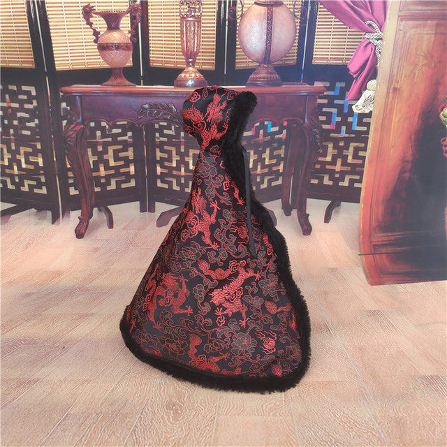 1/4 1/3 Chinese Style Cloak 30cm BJD Doll Clothes Cape Overcoat Mantle Big Hide Cover Clothing Outfit for Barbie Dolls Accessory