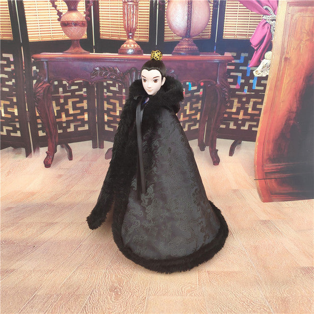 1/4 1/3 Chinese Style Cloak 30cm BJD Doll Clothes Cape Overcoat Mantle Big Hide Cover Clothing Outfit for Barbie Dolls Accessory