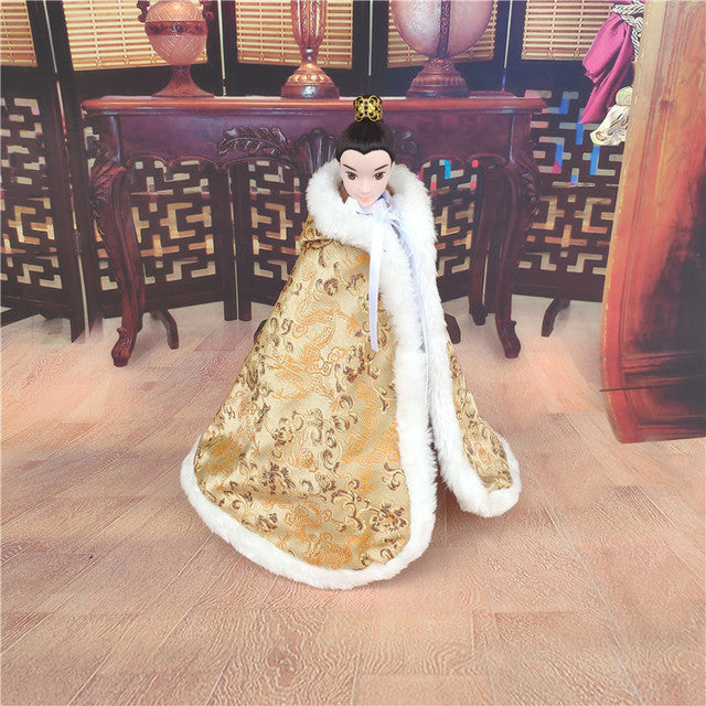1/4 1/3 Chinese Style Cloak 30cm BJD Doll Clothes Cape Overcoat Mantle Big Hide Cover Clothing Outfit for Barbie Dolls Accessory