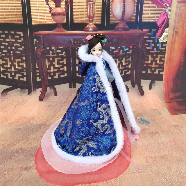 1/4 1/3 Chinese Style Cloak 30cm BJD Doll Clothes Cape Overcoat Mantle Big Hide Cover Clothing Outfit for Barbie Dolls Accessory