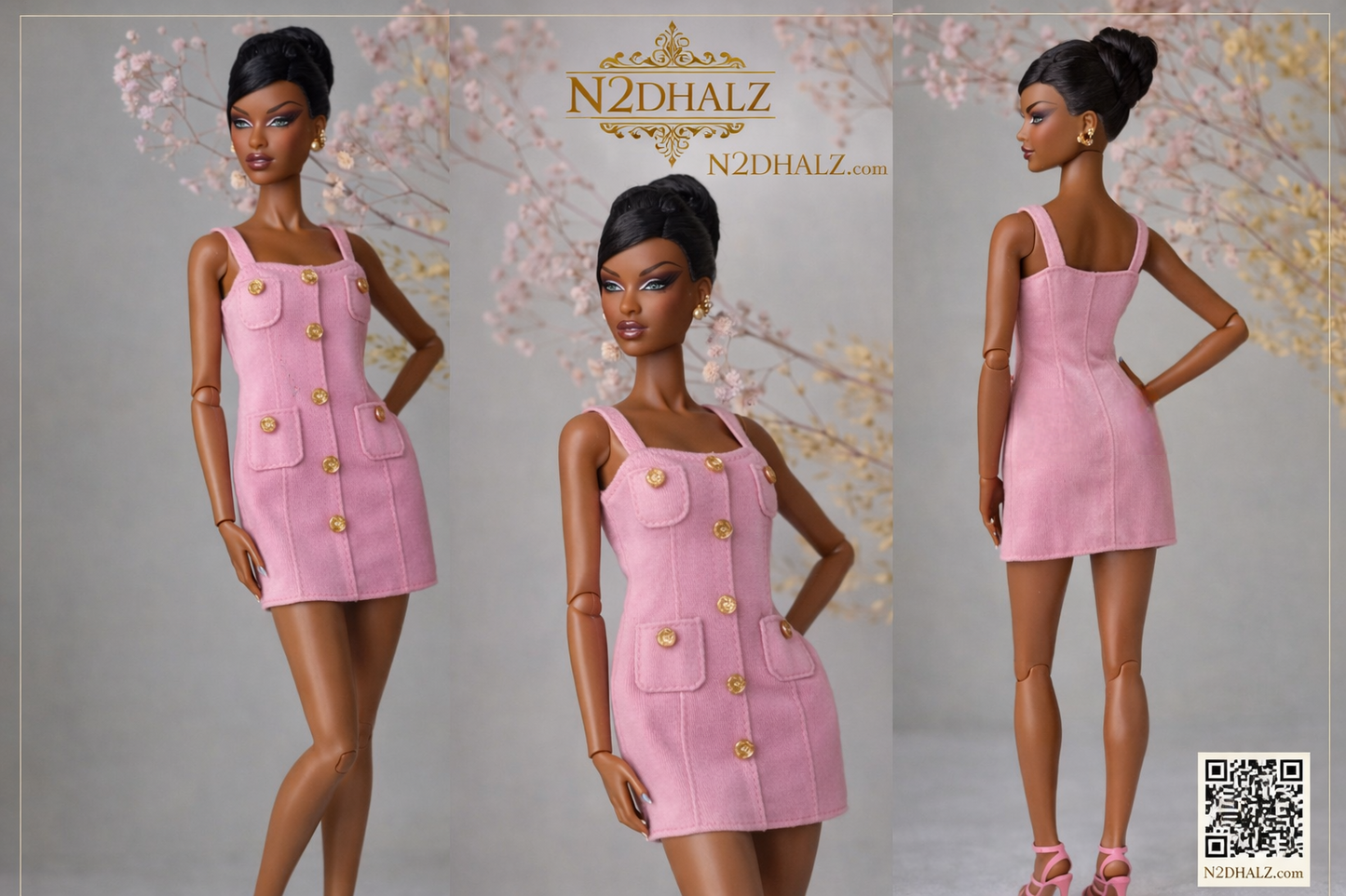 Pink Balmain Inspired Mini Dress