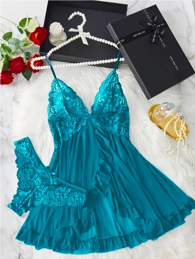 Deep V-neck Babydoll Nighty