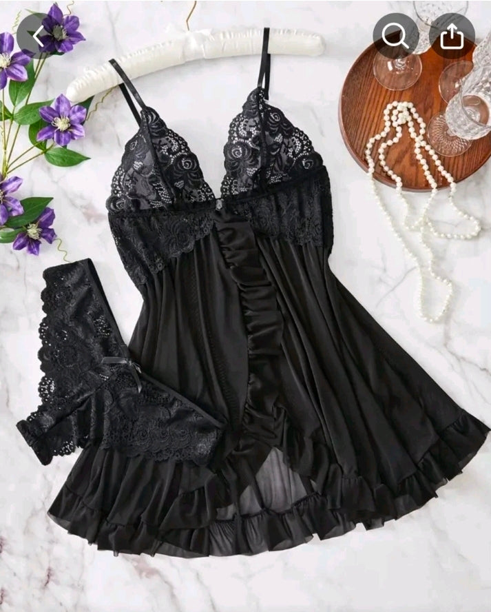 Deep V-neck Babydoll Nighty