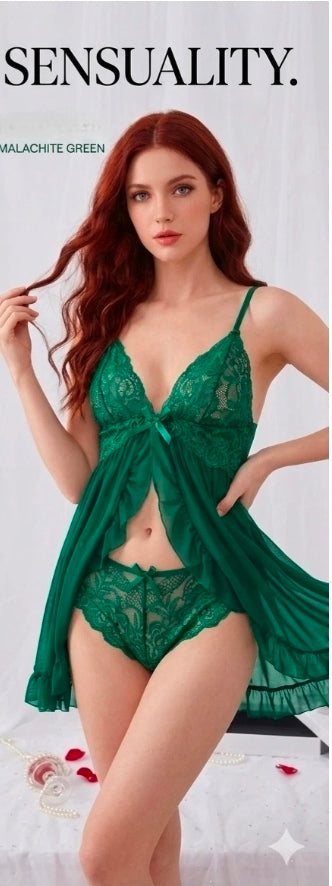 Deep V-neck Babydoll Nighty