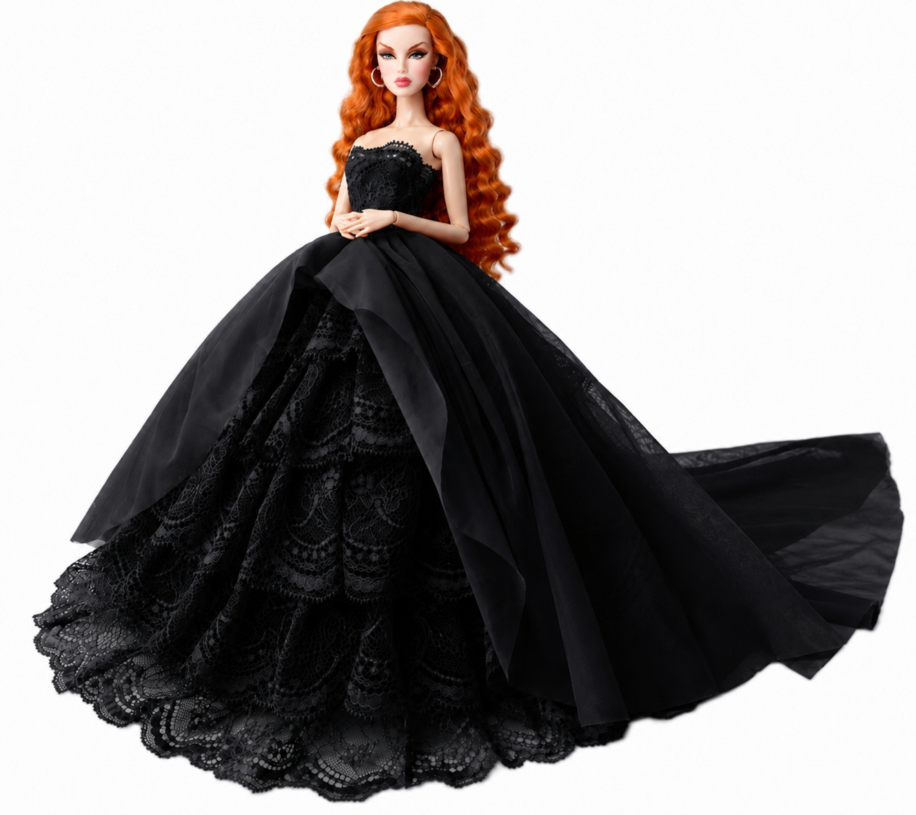Stunning Red Couture Ball Gown Dress for Fashion Dolls BJDs 11.5" - 12"