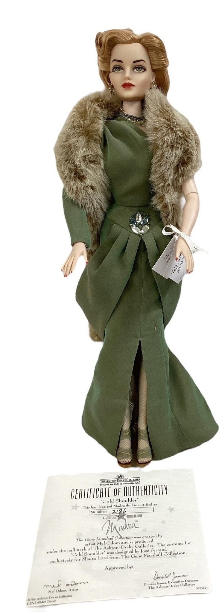 Gorgeous 16” Ashton Drake Gene MADRA Doll Artist COA