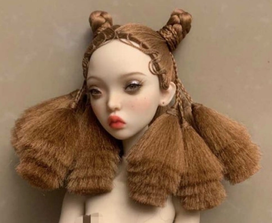Handmade Silk Wig Braids & Fringe Pom-poms