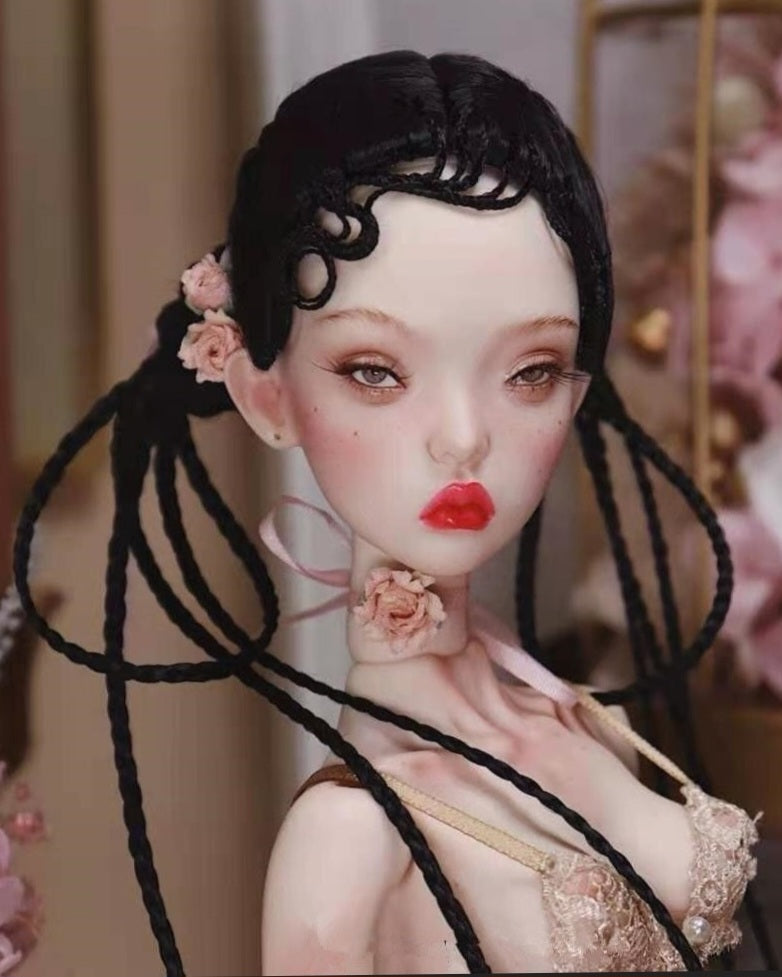 Handmade Intricately Braided BJD Doll Wig 4-5in