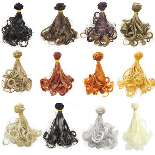 BJD Doll Wig 15*100cm Big Wave Russian Handmade Hair