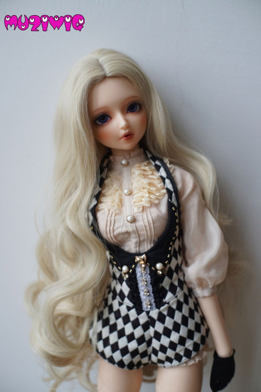 BJD Doll Wig Light Blonde Long Loose Wavy for 1/3 1/4 1/6 BJD (Free Shipping)