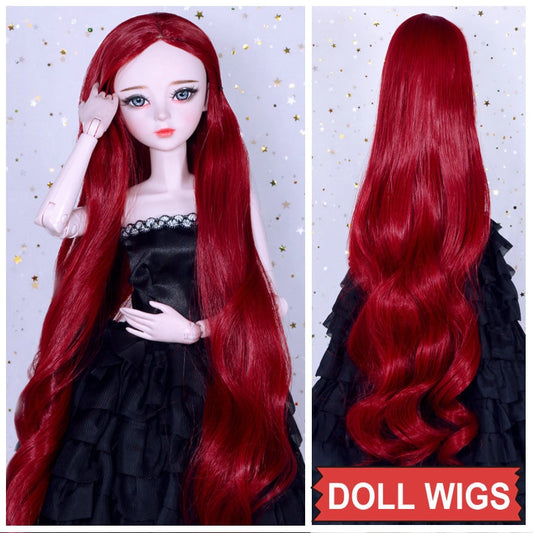 BJD Doll Wig,  Long Hair, Colorful Straight - Wavy Hair Curly Hair for Bjd 1/3 60cm Dolls