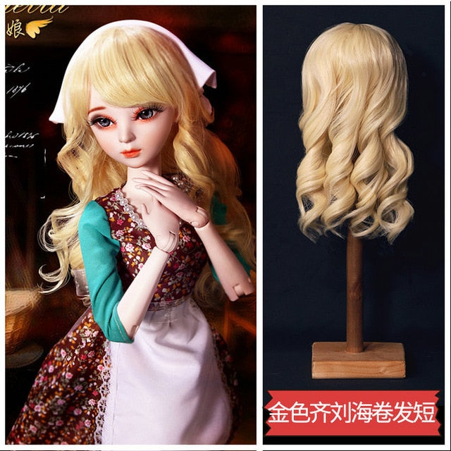 BJD Doll Wig,  Long Hair, Colorful Straight - Wavy Hair Curly Hair for Bjd 1/3 60cm Dolls