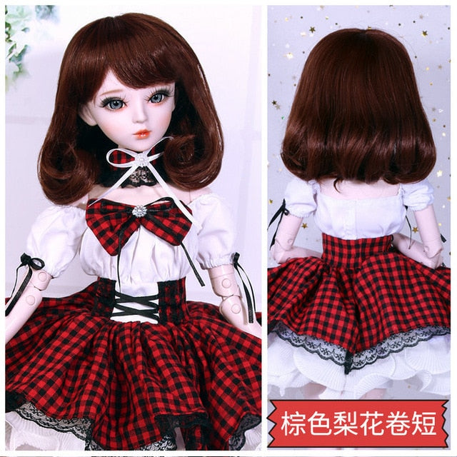 BJD Doll Wig,  Long Hair, Colorful Straight - Wavy Hair Curly Hair for Bjd 1/3 60cm Dolls