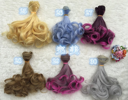 BJD Doll Wig, Synthetic, 1pcs 15*100cm 44colors Colorful Lolita Girl Tresses