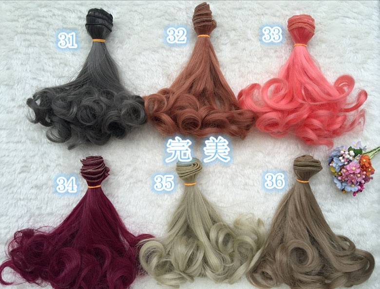 BJD Doll Wig, Synthetic, 1pcs 15*100cm 44colors Colorful Lolita Girl Tresses