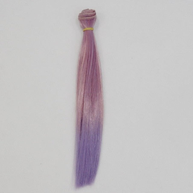 BJD Doll  Wig, 1pc 25x100cm Ombre Color Doll Accessories Straight Synthetic