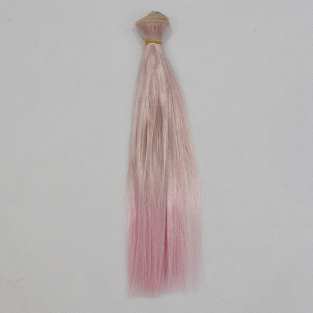 BJD Doll  Wig, 1pc 25x100cm Ombre Color Doll Accessories Straight Synthetic