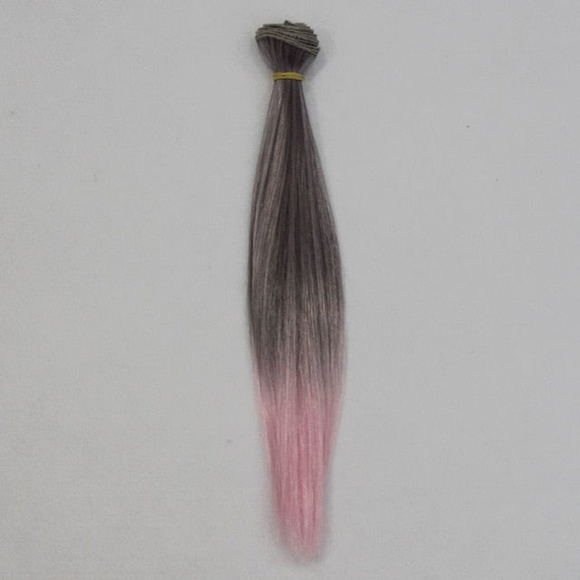 BJD Doll  Wig, 1pc 25x100cm Ombre Color Doll Accessories Straight Synthetic