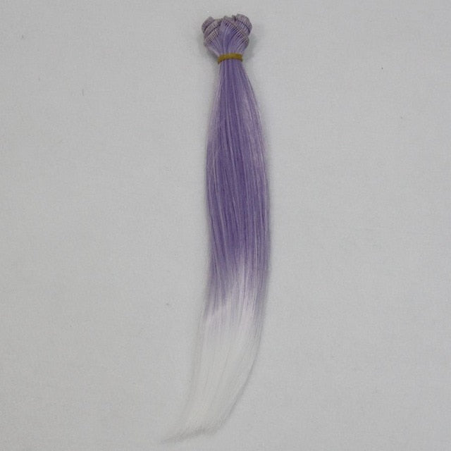 BJD Doll  Wig, 1pc 25x100cm Ombre Color Doll Accessories Straight Synthetic