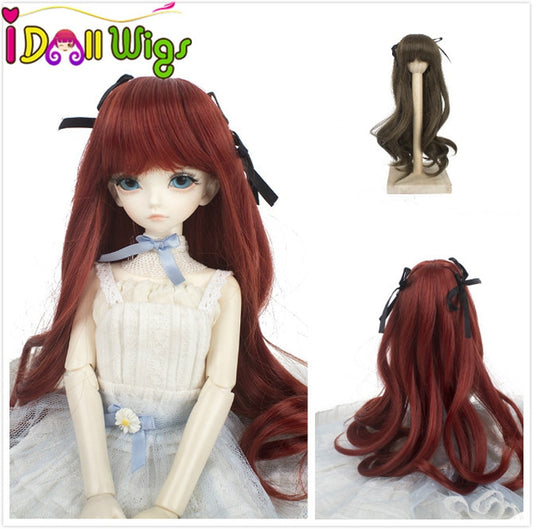 BJD Doll Wig, SD, 1/3 1/4, DIY wig 2 colors ponytail