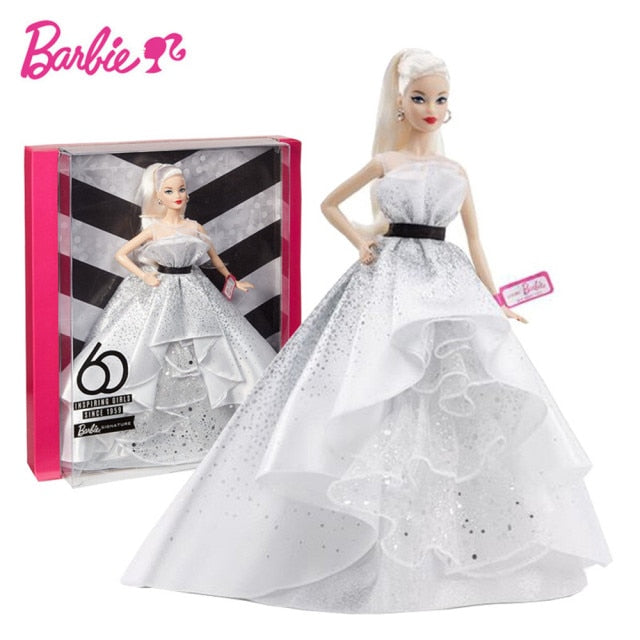 Original Barbie Dolls Barbie Collector 60th Anniversary Celebration Collection Edition Birthday Wishes Dolls Girls Birthday Gift