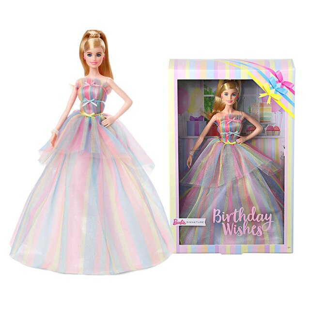 Original Barbie Dolls Barbie Collector 60th Anniversary Celebration Collection Edition Birthday Wishes Dolls Girls Birthday Gift