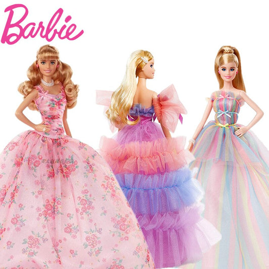 Original Barbie Dolls New Birthday Wishes Collector&#39;s Edition Dolls Toys Girls Birthday Gift Toy