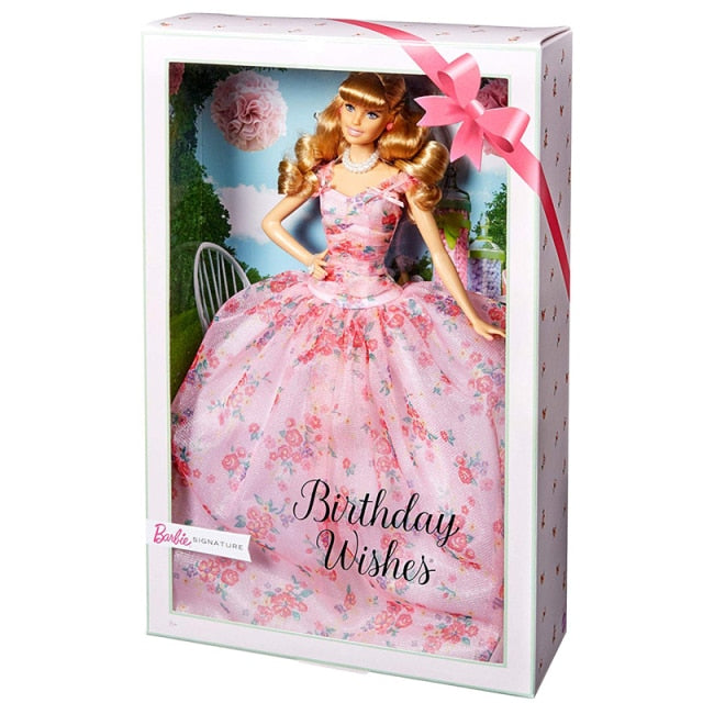 Original Barbie Dolls New Birthday Wishes Collector&#39;s Edition Dolls Toys Girls Birthday Gift Toy