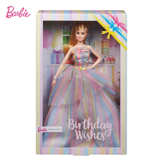 Original Barbie Dolls New Birthday Wishes Collector&#39;s Edition Dolls Toys Girls Birthday Gift Toy