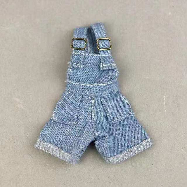 Denim Jeans Bib Pants 11.5 Barbie Doll Clothes Princess Outfits Blythe Doll Accessories 1/6
