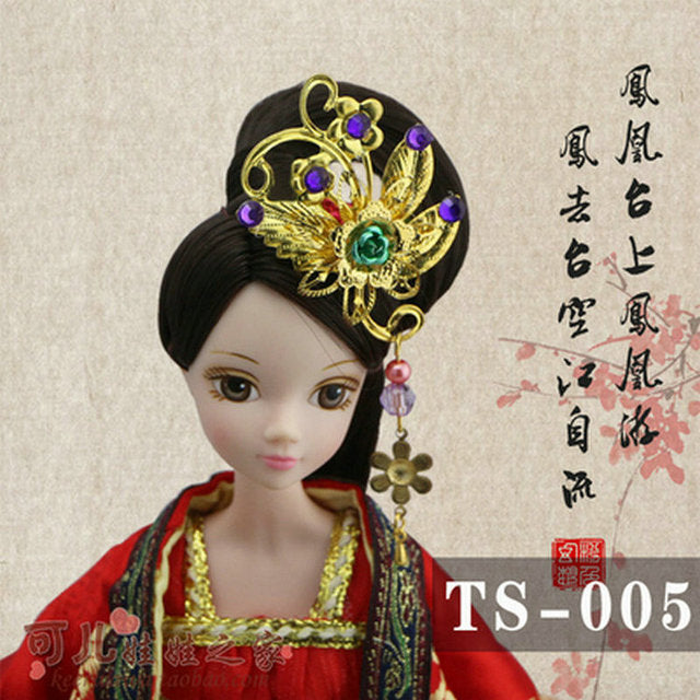 Handmade Doll Jewelry Chinese Ancient Headdress Hairpin For Barbie Bjd 1/6 Dolls Accessories Girls Toys