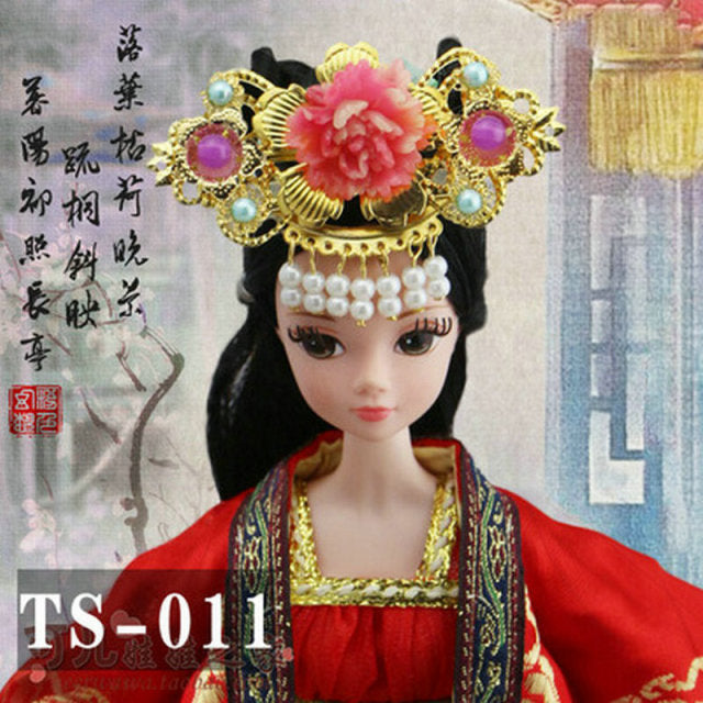 Handmade Doll Jewelry Chinese Ancient Headdress Hairpin For Barbie Bjd 1/6 Dolls Accessories Girls Toys